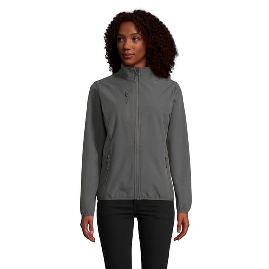SOLS Womens/Ladies Falcon Zipped Soft Shell Jacket (Charcoal Grey) - Image 1