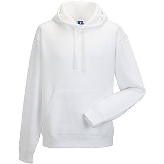 Russell Mens Authentic Hooded Sweatshirt / Hoodie (White) - Image 3