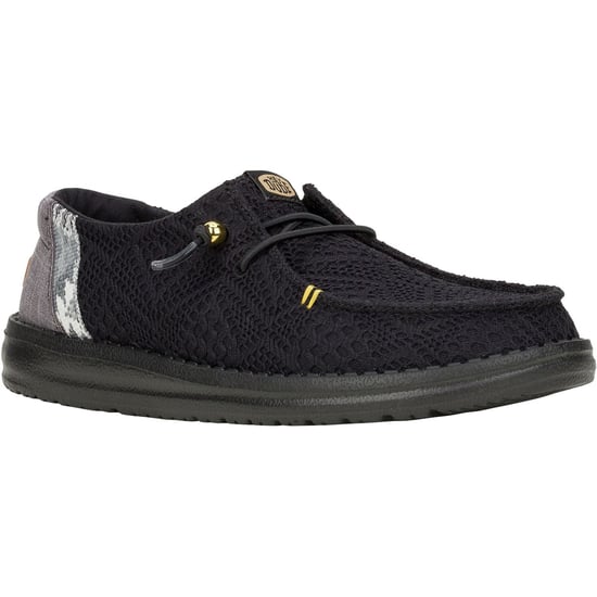 HEYDUDE Wendy Boho Crochet Polyester Women's Black Loafers - Image 1