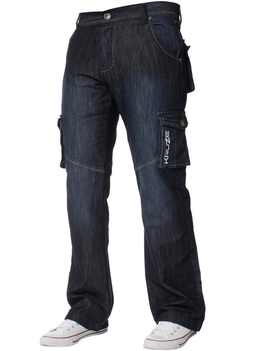 Kruze | Vaqueros Cargo Combat para Hombre - Azul Oscuro - Image 1