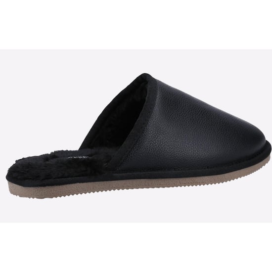 Hush Puppies Mens Coady Leather Slippers (Black) - Image 2