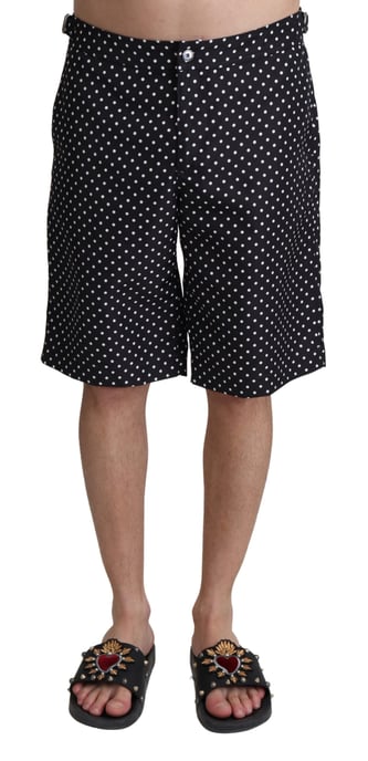 Shorts de baño para hombre Dolce & Gabbana con estampado de lunares negros - Image 1