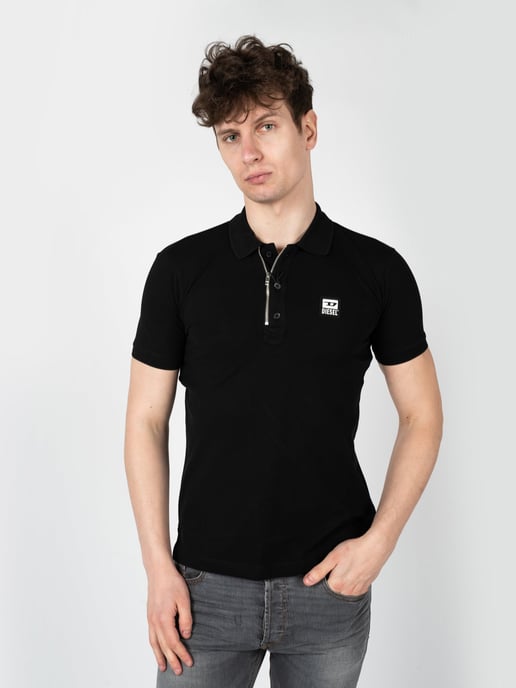 Diesel T-Harry polo negro con cierre de cremallera - Image 3