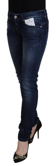 Acht Jeans de Mujer Casual en Denim de Bajo Cintura de Algodón Azul Ajustados - Image 2