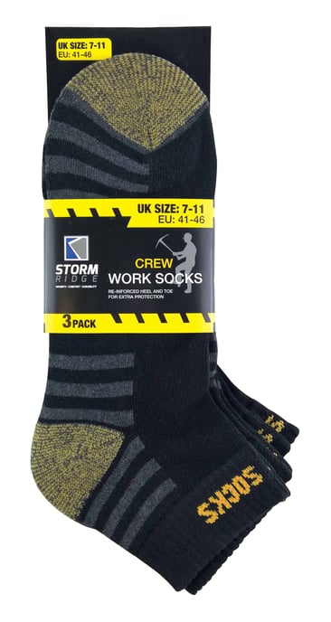 6 pares de calcetines de trabajo de algodón anti sudor para hombre con puntera de acero - Image 2