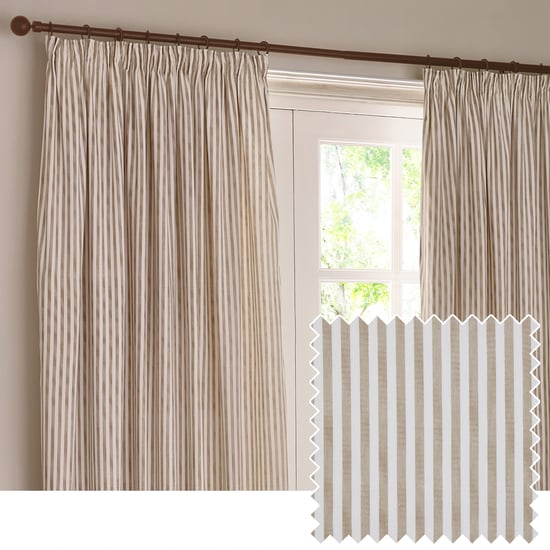 Cortinas de algodón con pliegues de lápiz a rayas Yard Hebden - Image 1