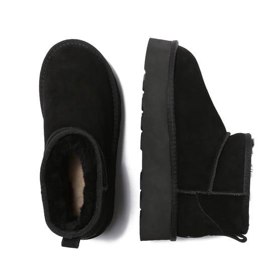 EVER AU Women Heron Ultra Mini Platform Boots - Black