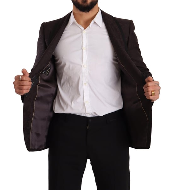 Blazer Sológico de Jacquard Morado de Hombre Dolce & Gabbana Sicilia de Un Solo Botón - Image 5