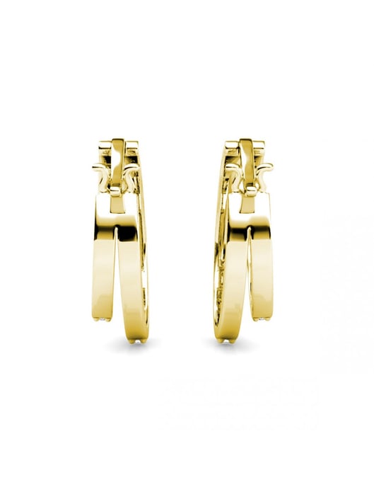 Pendientes Duo Circlet - Oro y Cristal - Image 5