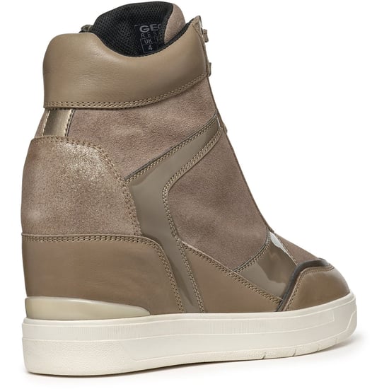 Geox D Maurica Leather Women's Dark Taupe Trainers - Image 2
