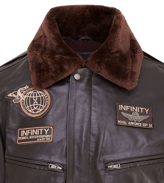 Mens Brown Leather US Air Force Bomber Jacket- Lieksa