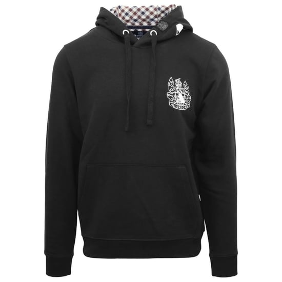 Aquascutum Branded Hood Black Hoodie
