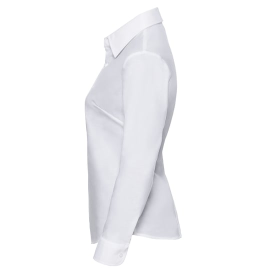 Russell Collection Womens/Ladies Oxford Easy-Care Long-Sleeved Shirt (White) - Image 2