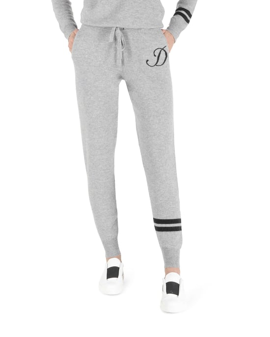 Crown Of Edinburgh Cashmere Track Pants Morningside Grey D
