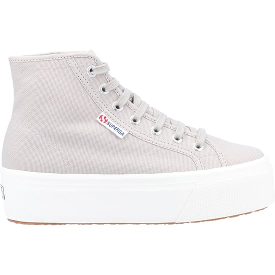 Superga 2708 HI Top Cotton Women's Grey Colomba/White Avorio Boots - Image 4
