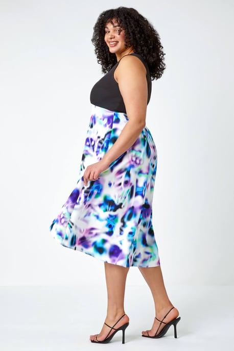 Curve Premium Stretch Abstract Midi Dress