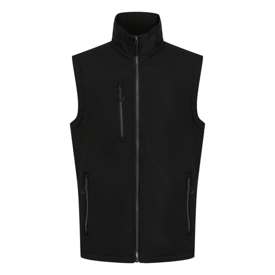 Regatta Mens Navigate Softshell 2 Layer Body Warmer (Black/Seal Grey)