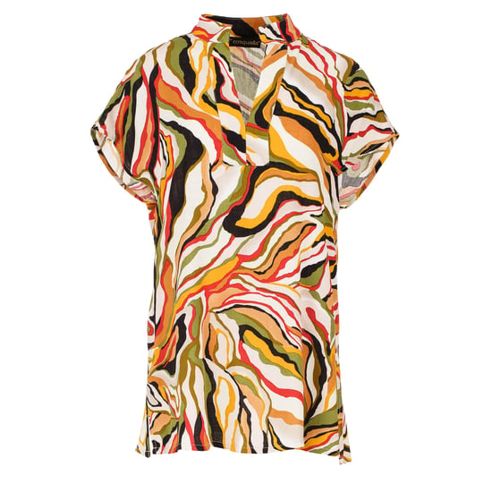 Blusa sin mangas con estampado de remolinos en color ladrillo - Image 2