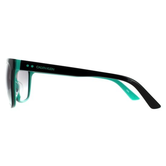 Gafas de sol Calvin Klein Rectangulares para Mujer en Negro, Verde Teal y Gris con Degradado - Image 3