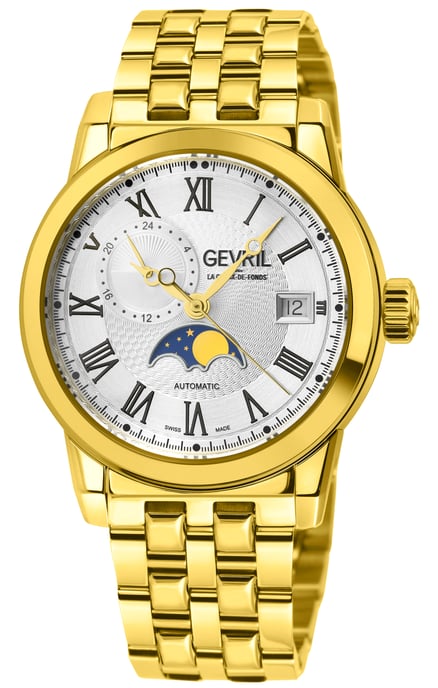 Gevril Men's Madison Moon phase Open Heart Swiss Automatic Sellita SW285-B Watch