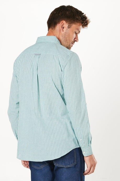 Fine Check Long Sleeve Shirt - Image 3
