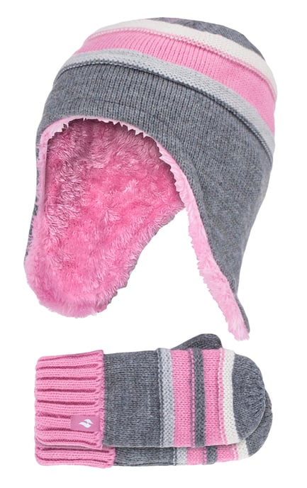 Heat Holders - Set de gorro y manoplas de invierno para niña - Gris guijarro - Image 1