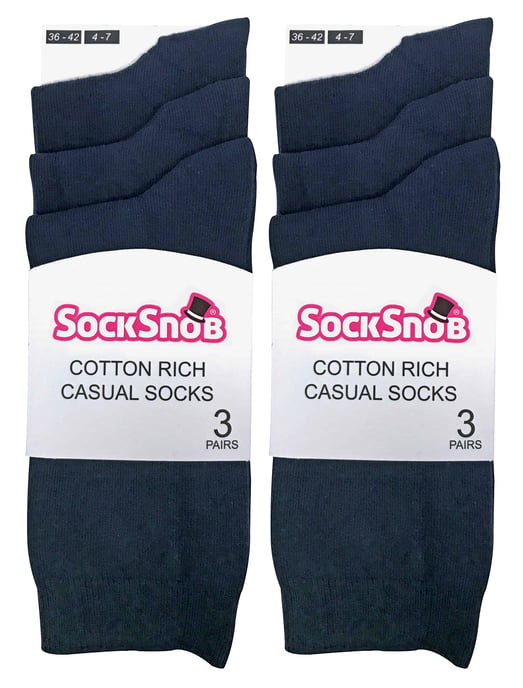 Sock Snob - 6 pares de calcetines de algodón de colores lisos para mujer - Image 2