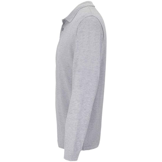 SOLS Unisex Adult Planet Marl Pique Long-Sleeved Polo Shirt (Grey Marl) - Image 3