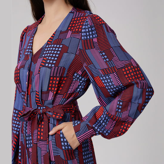 Graphic Print V Neckline Jumpsuit - Image 6