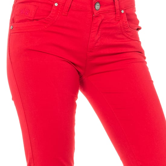 Stretch elastic pants with skinny-cut hems LWT006 woman