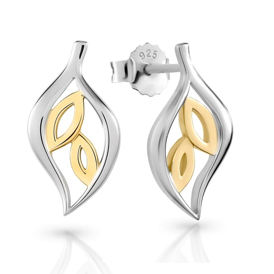 Orphelia 'Charlotte' Women's 925 Sterling Silver Set: Chain-Pendant + Earrings - Silver/Gold SET-7523 - Image 3