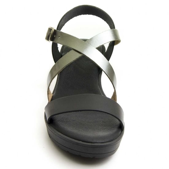 Confortable wedge sandal Purapiel in Black