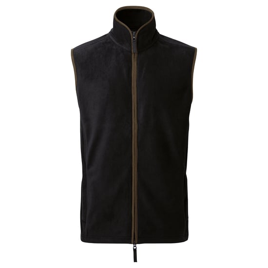 Premier Mens Artisan Fleece Gilet (Black/Brown) - Image 1