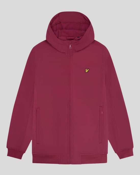 Chaqueta softshell con parte trasera de polar en color burdeos intenso con la marca Lyle & Scott - Image 5