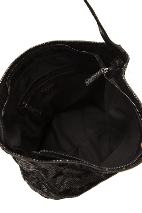 Bolso de Hombro de Cuero Gris para Mujer Pompei Donatella - Image 5
