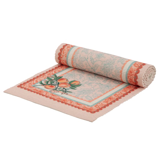 furn. Anemone Peaches Indoor/Outdoor Large Table Runner