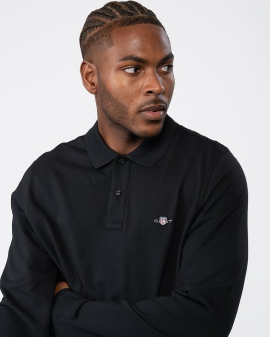 GANT Mens Regular Fit Long Sleeve Shield Logo Pique Rugger - Image 2