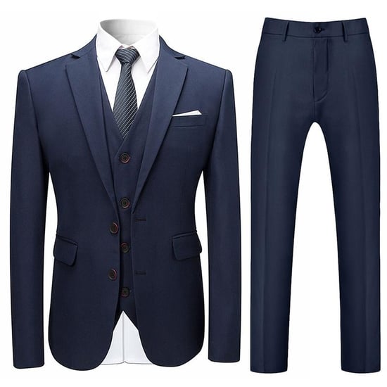 Mens 3-Piece  Slim Fit Navy Suit