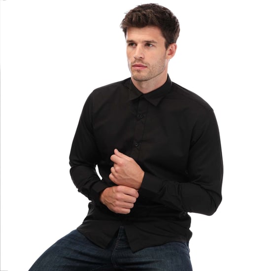 Men's Jack Jones Joe Long Sleeve Shirt in Black