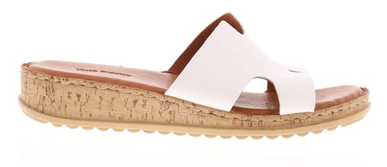 Hush Puppies Womens Sandals Low Wedge Eloise Leather Slip On white - Image 2