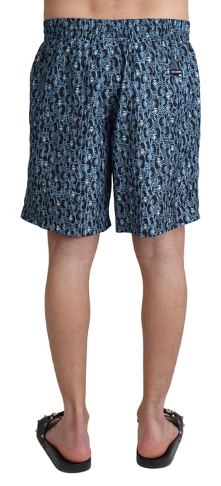 Shorts de baño estampados en azul para hombre de Dolce & Gabbana - Image 3