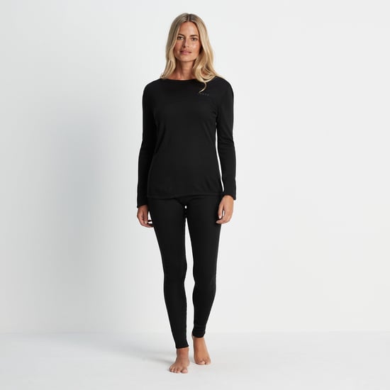 Meru Womens Cashmere Touch Base Layer Set Black