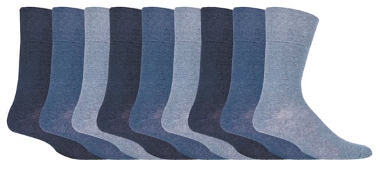 Gentle Grip - 9 Pares de Calcetines de Algodón No Elástico para Hombre - Azul - Image 1