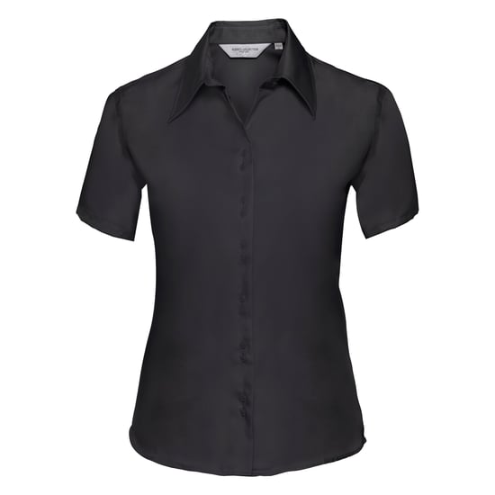 Russell Collection Ladies/Womens Short Sleeve Ultimate Non-Iron Shirt (Black) - Image 1