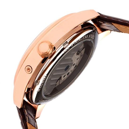Reloj automático Heritor Sebastian semiesqueleto con correa de cuero - Image 3