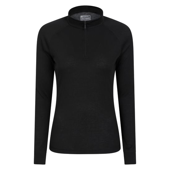 Mountain Warehouse Womens/Ladies Talus Zip Neck Long-Sleeved Thermal Top (Black) - Image 1