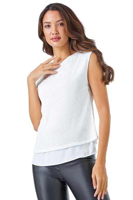 Sequin Tie Back Detail Top
