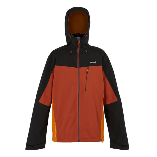 Regatta Mens Birchdale Waterproof Hooded Jacket (Red Ochre/Black)