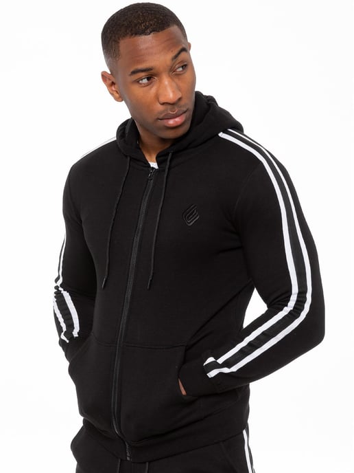 Enzo | Conjunto de chándal con capucha y cremallera para hombre - Negro - Image 3