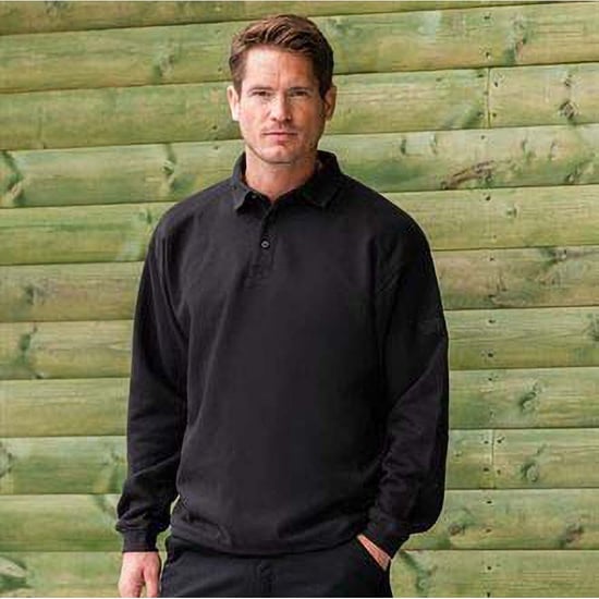 Russell Europe Mens Heavy Duty Collar Sweatshirt (Black) - Image 2